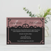 Clockwork Silhouette, trouwuitnodiging Kaart (Staand voorkant)