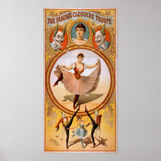 CLODOCHE TROUPE French CircusAct VAUDEVILLE Poster (Voorkant)