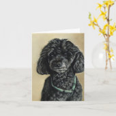 "Cloe" Poedel Dog Art Note Kaart (Gele Bloem)
