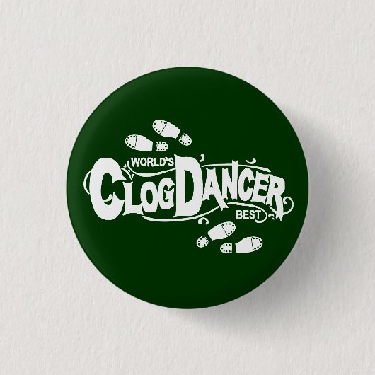 Clog Dancer Clogging White Ronde Button 3,2 Cm (Voorkant)