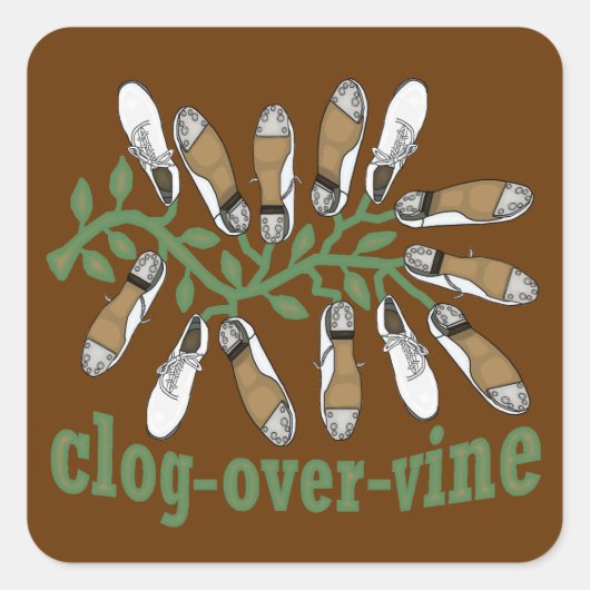 Clog Over Vine Dance Vierkante Sticker (Voorkant)