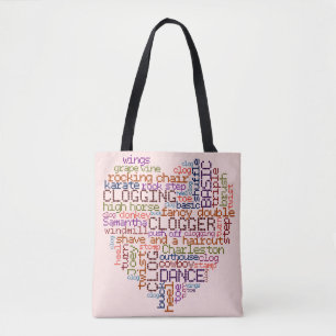 Clogger Word Art Heart Draagtas