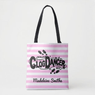 Clogging Clog Dancer roze kijk Naam toevoegen Tote Bag