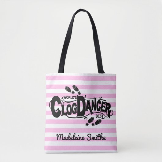 Clogging Clog Dancer roze  kijk | Naam toevoegen Tote Bag (Voorkant)