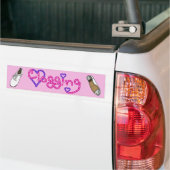 Clogging Love Stars harten roze Bumpersticker (Op Truck)