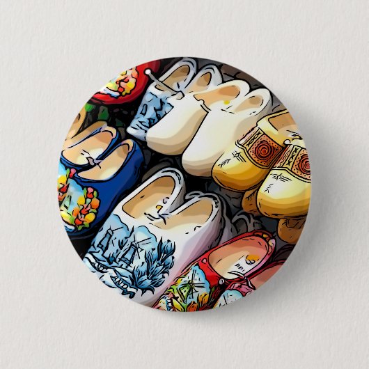 Clogs, Amsterdam, Nederland - Badge Ronde Button 5,7 Cm (Voorkant)