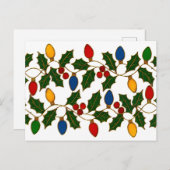 Cloisonne Art Christmas Lights and Holly Briefkaart (Voorkant / Achterkant)