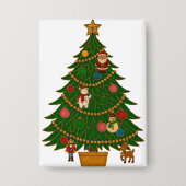 Cloisonne Art Christmas Tree Character Ornaments Button (Voorkant)