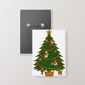 Cloisonne Art Christmas Tree Character Ornaments Button (Voorkant / Achterkant)