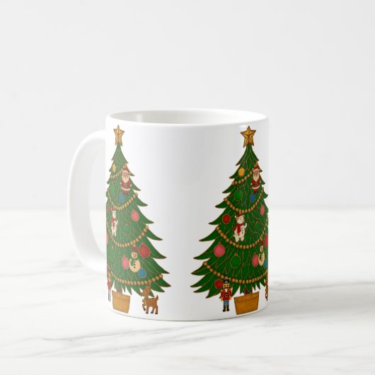 Cloisonne Art Christmas Tree Character Ornaments Koffiemok (Voorkant links)