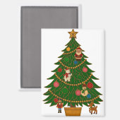 Cloisonne Art Christmas Tree Character Ornaments Magneet (Voorkant / Achterkant)