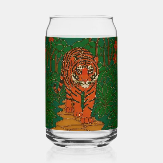 Cloisonne Art Tiger on the Jungle Path Blikvorm Glas (Achterkant)
