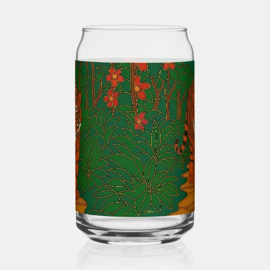 Cloisonne Art Tiger on the Jungle Path Blikvorm Glas (Rechts)