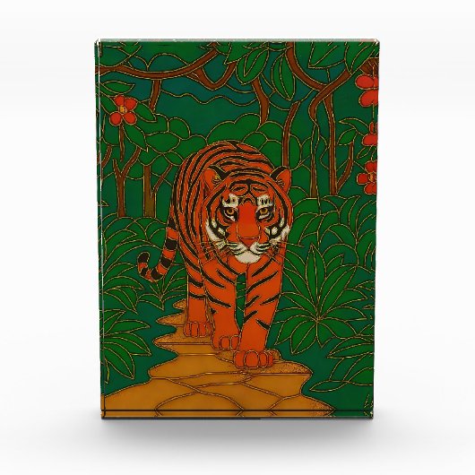 Cloisonne Art Tiger on the Jungle Path Fotoblokken (Voorkant)