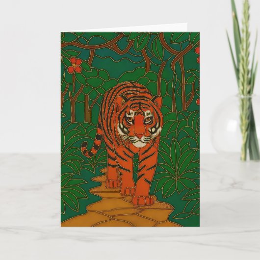 Cloisonne Art Tiger on the Jungle Path Kaart (Voorkant)