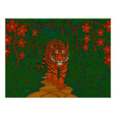 Cloisonne Art Tiger on the Jungle Path Perfect Poster (Voorkant)