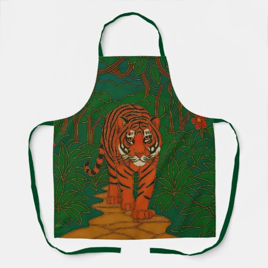 Cloisonne Art Tiger on the Jungle Path Schort (Voorkant)