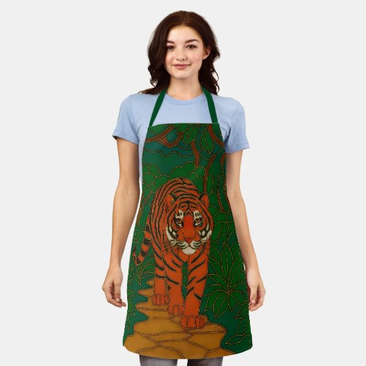 Cloisonne Art Tiger on the Jungle Path Schort (Gedragen)