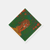 Cloisonne Art Tiger on the Jungle Path Servet (Hoek)