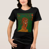 Cloisonne Art Tiger on the Jungle Path Tri-Blend Shirt (Voorkant)