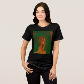 Cloisonne Art Tiger on the Jungle Path Tri-Blend Shirt (Voorkant volledig)