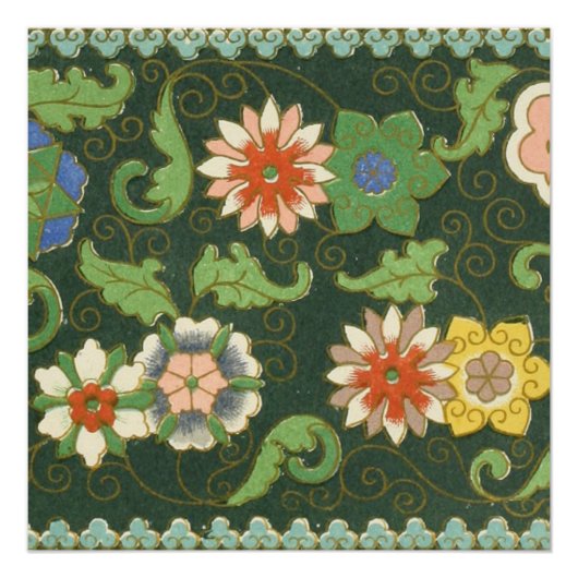 Cloisonne China Patter Asian Oriental Perfect Poster (Voorkant)