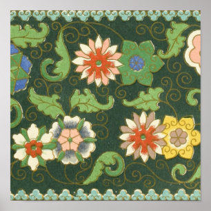 Cloisonne China Patter Asian Oriental Poster