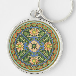 Cloisonne China Patter Asian Oriental Sleutelhanger