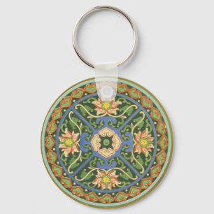 Cloisonne China Patter Asian Oriental Sleutelhanger