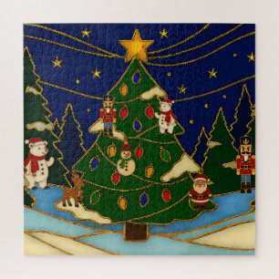 Cloisonne Kunst Fantasievolle Bos Klassiek Kerstmi Legpuzzel
