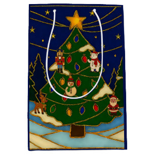 Cloisonne Kunst Fantasievolle Bos Klassiek Kerstmi Medium Cadeauzakje