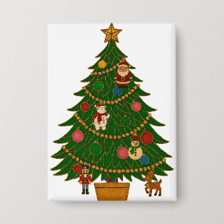 Cloisonne Kunst Kerstboom Karakter Ornamenten Button