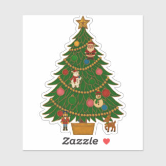 Cloisonne Kunst Kerstboom Karakter Ornamenten Sticker
