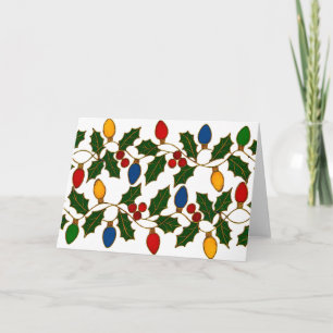 Cloisonne Kunst Kerstverlichting en Hulst Kaart