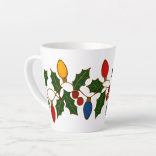 Cloisonne Kunst Kerstverlichting en Hulst Latte Mok