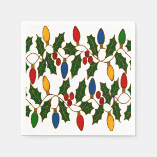 Cloisonne Kunst Kerstverlichting en Hulst Servet