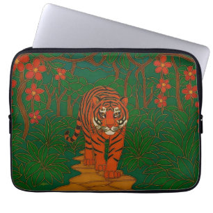 Cloisonne Kunst Tijger op het Jungle Pad Laptop Sleeve