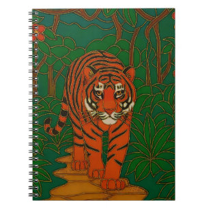 Cloisonne Kunst Tijger op het Jungle Pad Notitieboek