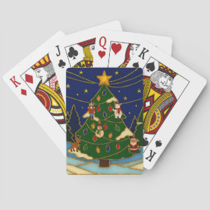 Cloisonne Kunst Whimsical Bos Klassiek Kerstmis Pokerkaarten