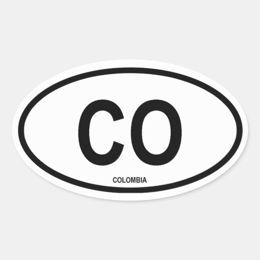 Clolumbia "CO" Ovale Sticker (Voorkant)