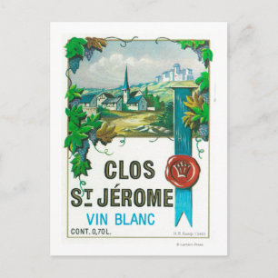 Clos St. Jermoe Wine LabelEurope Briefkaart