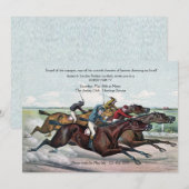 Close Finish Derby Invitation Kaart (Voorkant / Achterkant)