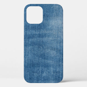 Close-up blauwe denim jeans textuur iPhone 12 hoesje