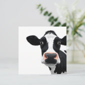 Close-Up Cow Curiosity Feestdagenkaart (Staand voorkant)