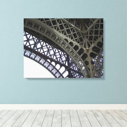Close-up detail Eiffeltoren Parijs Architectuur Canvas Afdruk (Insitu (Houten vloer))