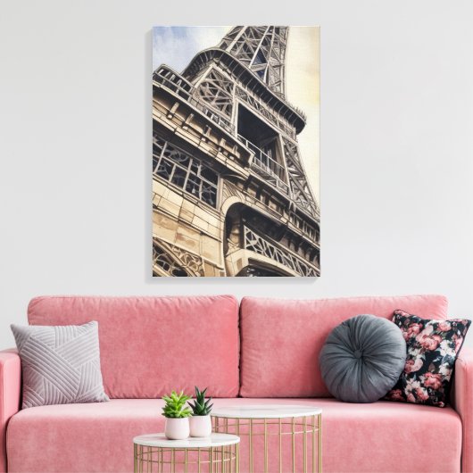 Close-up Eiffeltoren Parijs Love City Travel Canvas Afdruk (Insitu (Woonkamer))