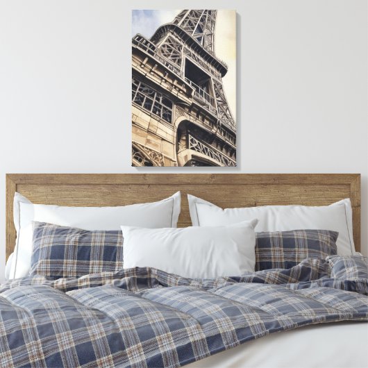 Close-up Eiffeltoren Parijs Love City Travel Canvas Afdruk (Insitu (Slaapkamer))