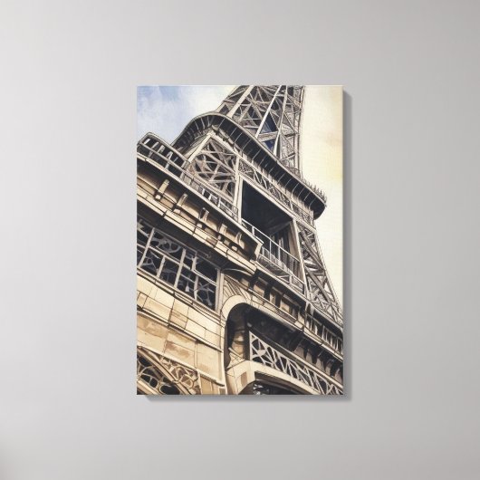 Close-up Eiffeltoren Parijs Love City Travel Canvas Afdruk (Voorkant)