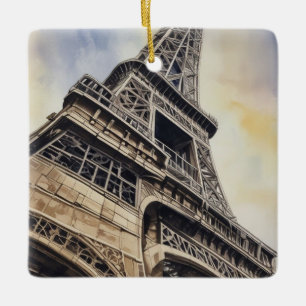 Close-up Eiffeltoren Parijs Love City Travel Keramisch Ornament