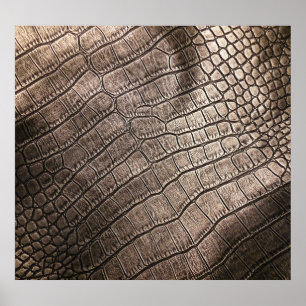 Close-up Elegant leer: gestructureerd patroon Poster